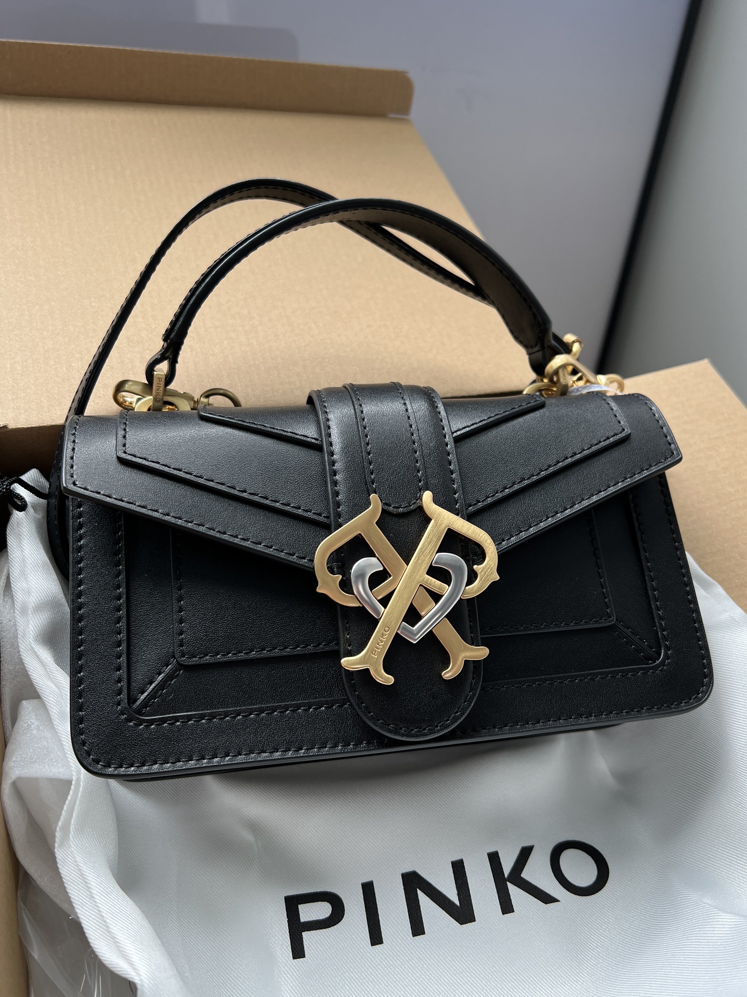 PINKO 品高 Double P系列 绗缝链条女式斜挎包 1P22ACY7FM 酒红色 多重优惠折后￥669.4包邮包税 88VIP会员还可95折