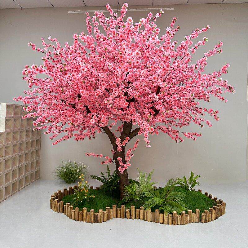 彷真桃花树假树商场新年许愿 树摆件婚庆橱窗北欧室内造景装饰假