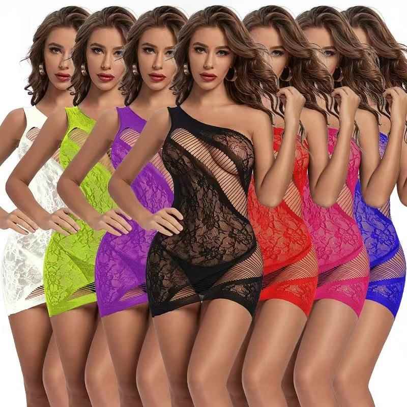 dress lingerie off-shoulder mesh multi-color mesh