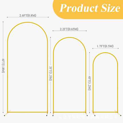 拱门2ft生日派对背景婚庆门架 艺铁拱装饰支架花架金色.7气球