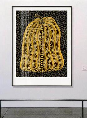 波点南瓜草间弥生轻奢抽象玄关客厅装饰画橙色挂画样板间小众艺术
