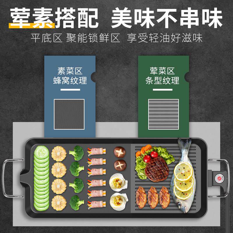 锅庭电烧烤炉烤串电家烤盘用涮烤火锅家一体韩式多功能烤鱼烤电烤