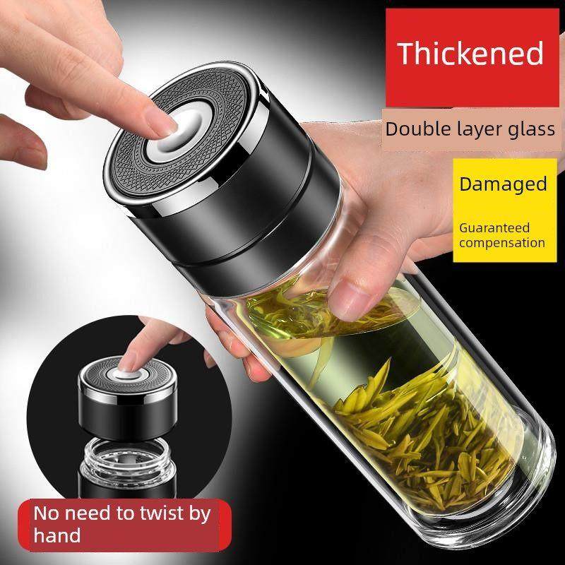 德国一键开启汽车玻璃防摔双层加厚耐高温男绝缘防烫茶杯,餐饮具,玻璃杯,淘宝优惠券,粉丝福利购,淘宝优惠卷