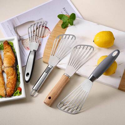 跨境新品不锈钢煎鱼铲子翻鱼铲披萨煎饼厨房炒菜铲牛排蝴蝶铲煎铲
