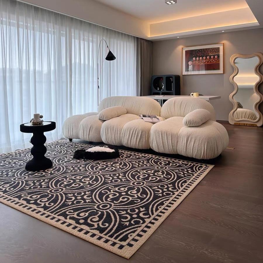 地毯客厅耐脏易打理书房办公室地毯全铺法式中古风家用圈绒地毯