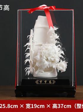 高档东方泥土《节高手》摆件陶瓷传节统工艺品办公室装饰工品开业