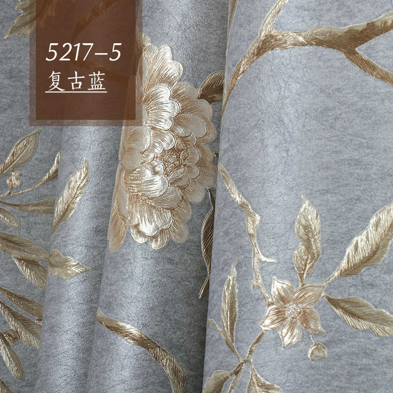3D立体复古美式乡村田园碎花墙纸欧式奢华卧室客厅背景无纺布壁纸