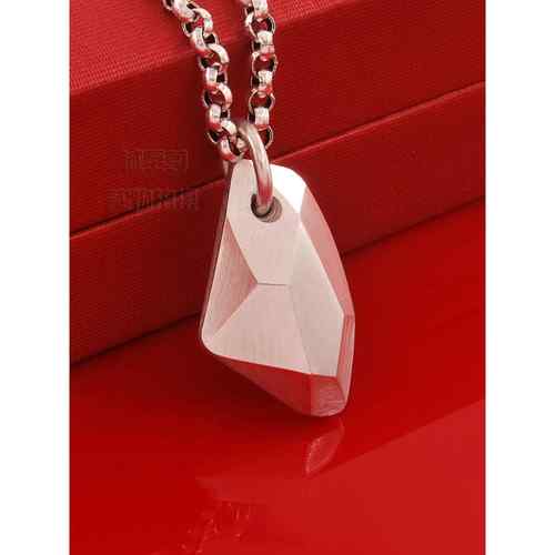 正品实心纯足银原创不规则许愿石坠男包项链银挂吊坠情侣饰品刻字