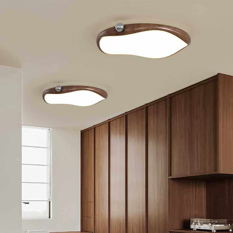 中古风卧室灯具创意奶豆复古胡桃木纹日式侘寂书房主卧护眼吸顶灯,家装灯饰光源,智能吸顶灯,淘宝优惠券,粉丝福利购,淘宝优惠卷