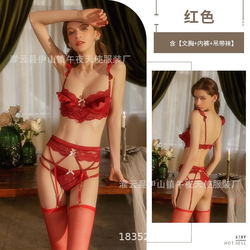 garter lingerie female sexy three-point passion temptation
