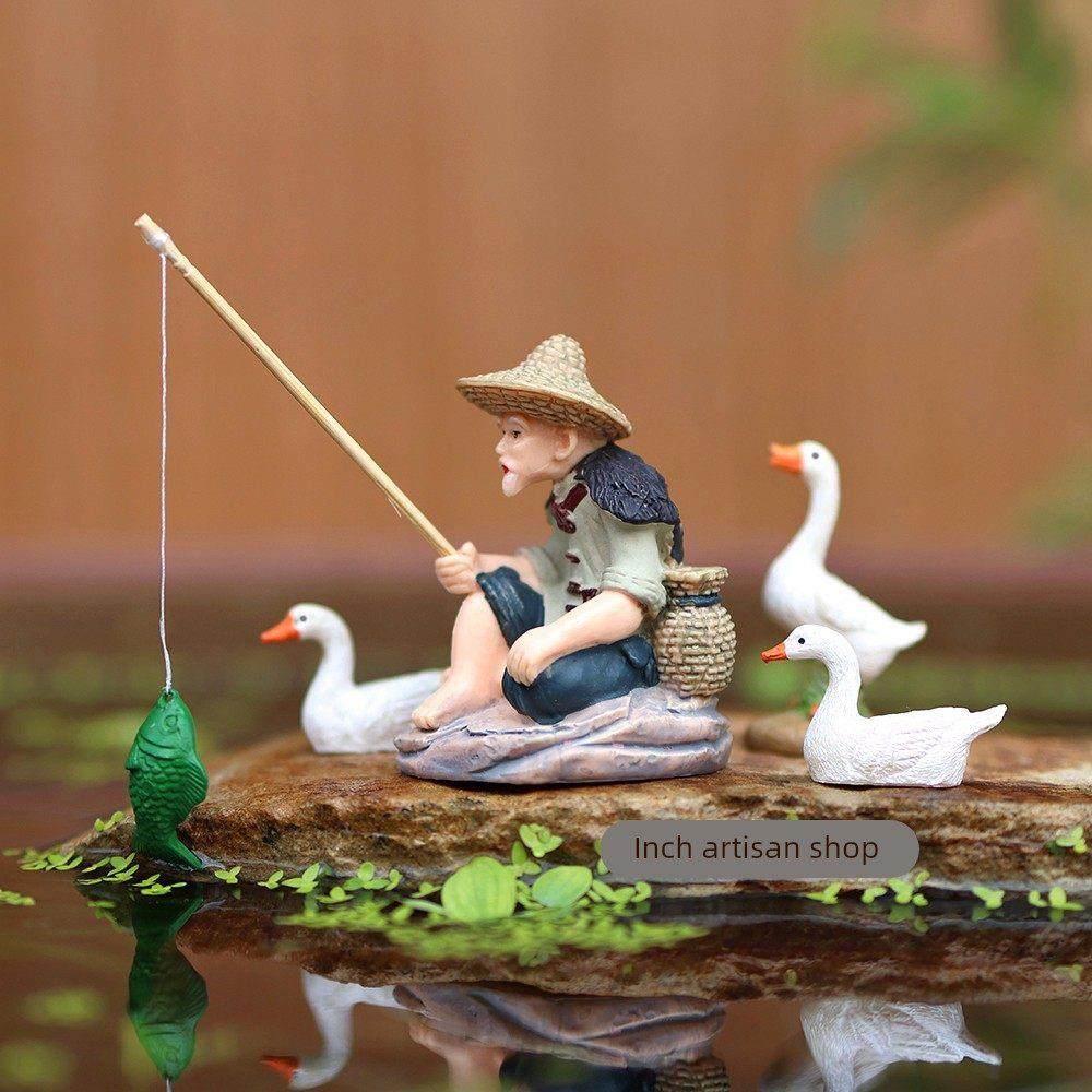 鱼池造景钓鱼老翁鸭子装饰品摆件鱼缸假山水池流水渔翁姜太公垂钓,家居饰品,户外/庭院摆件,淘宝优惠券,粉丝福利购,淘宝优惠卷