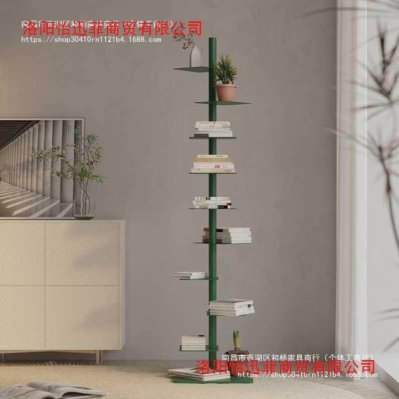 书柜转角置物架客厅螺旋窄家用隐形展示架书架旋转设计师铁艺创意