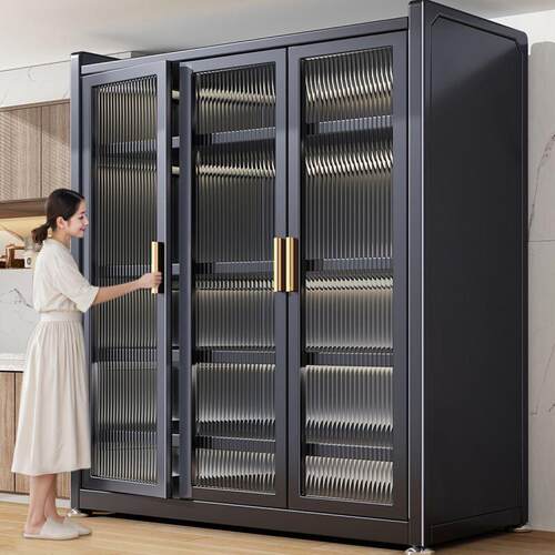 厨房置物架落地多层家用收纳柜子微波炉烤箱防尘多功能整体橱柜收