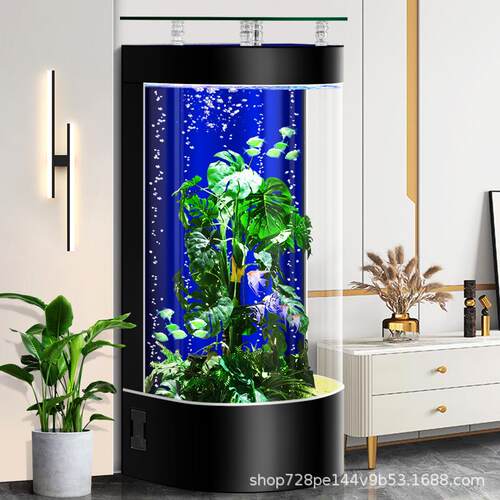 2025新款鱼缸客厅家用中小型落地缸家用水族箱生态半圆鱼缸免换水