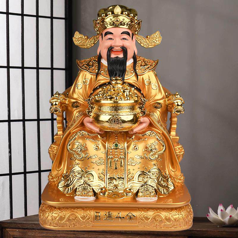 金色文财神爷像比干范蠡佛像树脂财神爷摆件家用客厅店铺供奉神像