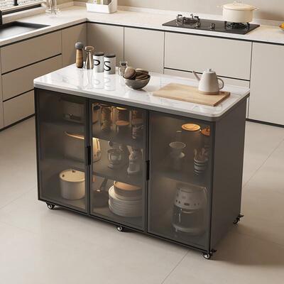 Eh岩d板厨CYP房置多物柜多功能切菜桌操作台层餐柜边储物柜可移动