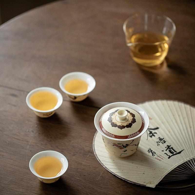 杯盖户外茶杯创功夫便携式装文旅行小套客茶具碗飞天茶具敦煌快