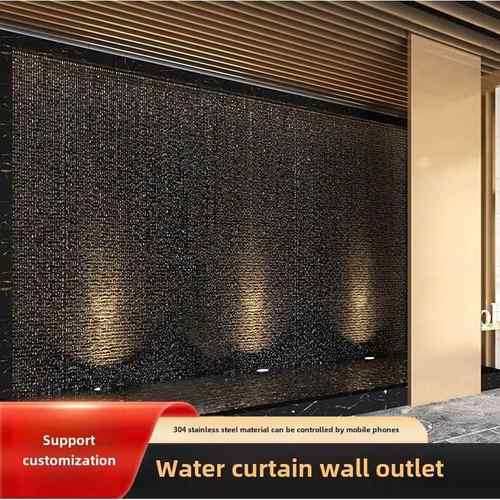 水幕墙流水墙不锈钢瀑布出水口庭院水景流水槽景观花园鱼池流水墙