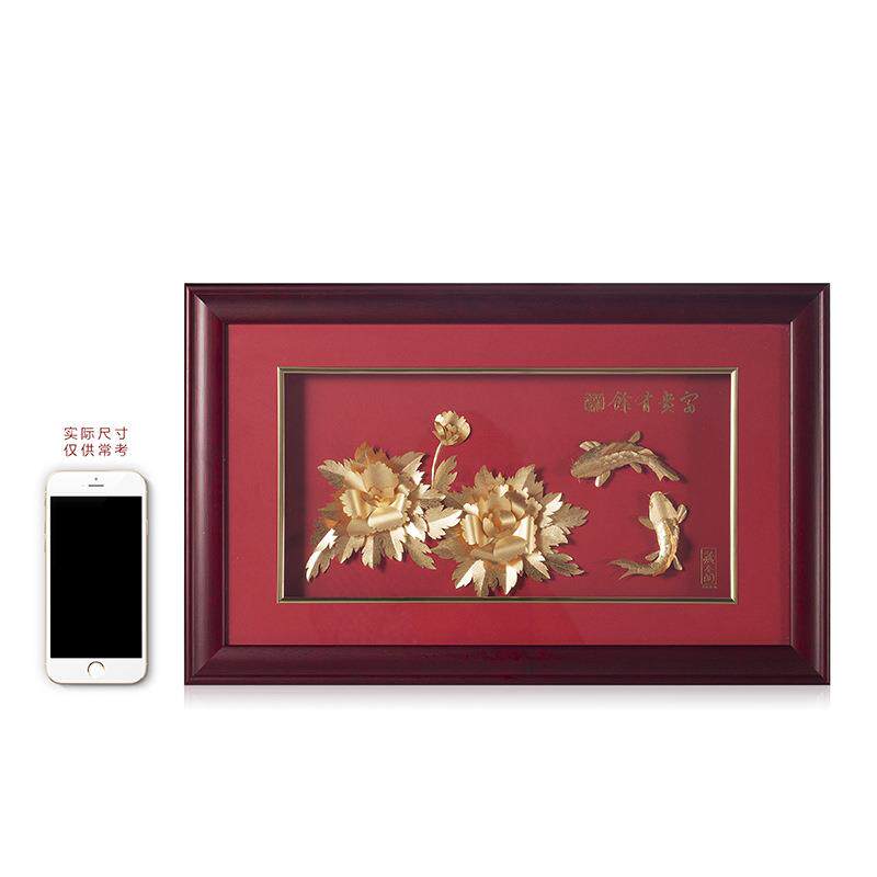 富贵有余立体金箔画 现代客厅简约装饰画 创意家居饰品 挂画壁画