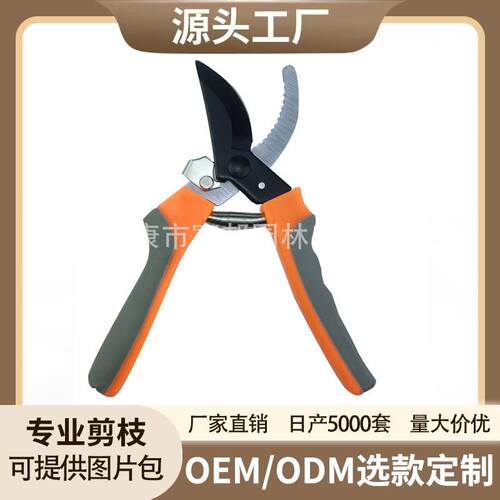 跨境高碳钢修枝剪便携园林剪刀省力树枝修枝剪刀花卉园艺剪刀