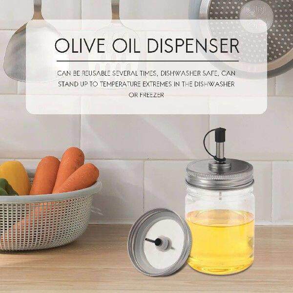 6PCS Stainless Steel 70mm Regular Mouth Jar Pour Spout Lids