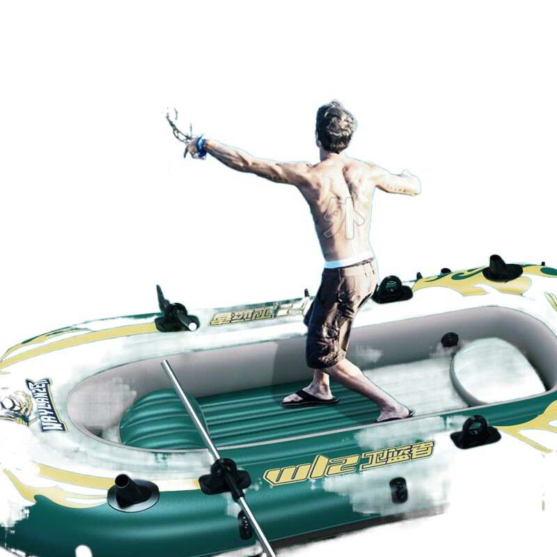 橡皮艇加厚耐磨充气船2/3/45人皮划艇双人钓鱼船特厚气垫船冲锋舟