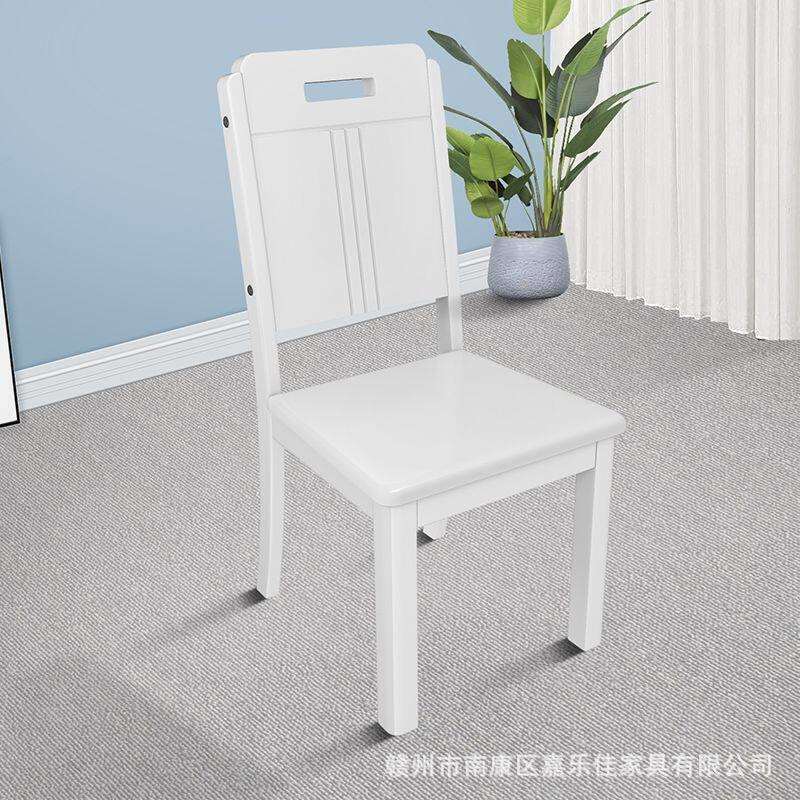 简约实木白色餐椅家用实木椅子木头现便宜档靠背椅餐桌椅组合