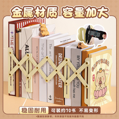 桌面可伸缩金属书立书架立架子阅读支架挡板收纳书夹固定书本分隔