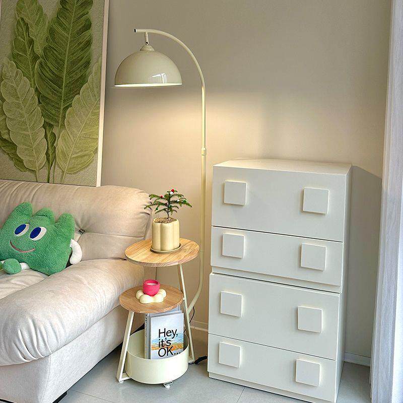 奶油床CQB风客厅沙发落地灯卧角室头柜一体台灯线充电边几无中古