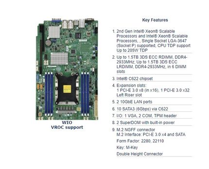 超威 MBD  X11SPW-TF-P SUPERMICRO 主板 服务器 C622 10G 万兆