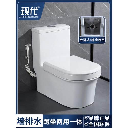 现代后排式墙排水蹲坐两用马桶改蹲便器可蹲可坐双用二合一直冲式