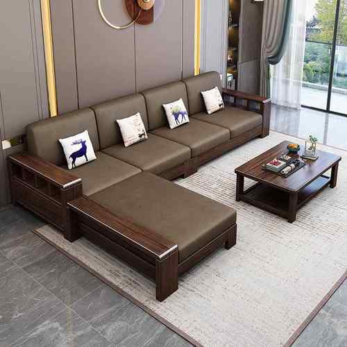 梵紫宜金檀木实沙发客用厅组合新中式JGM小户型木家冬夏两用储物