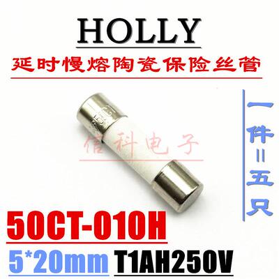 好利来5*20延时慢熔断陶瓷保险丝管50CT T1AH250V 2A 3.15A 4A 5A