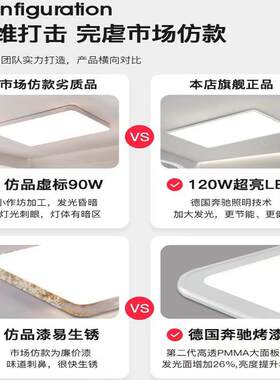 全光谱护室眼普瑞芯片方形446超长薄客吸顶厅灯护眼灯现代卧中山