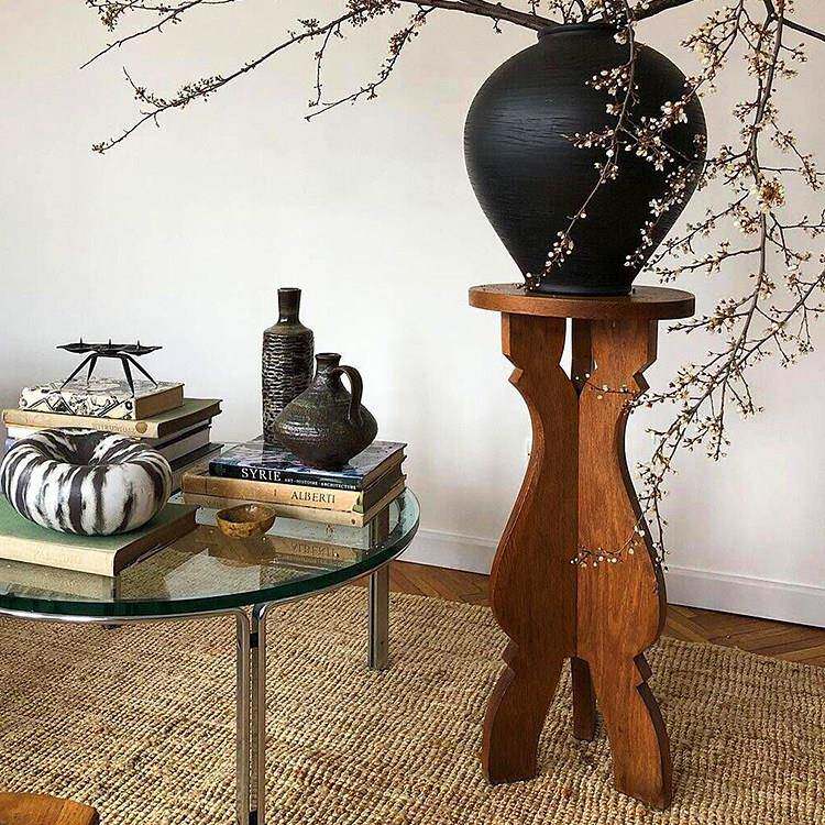 中古实木花架底座沙发边几落地置物架花几角几装饰摆件花盘增高架