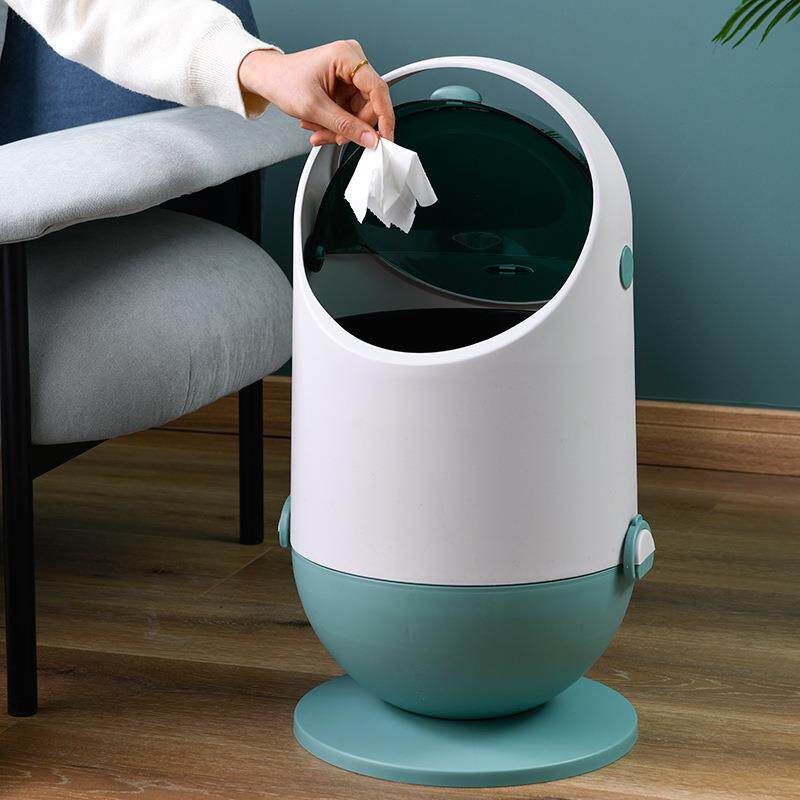 Luxury Creative Household Trash Can with Lid for Bathroom an