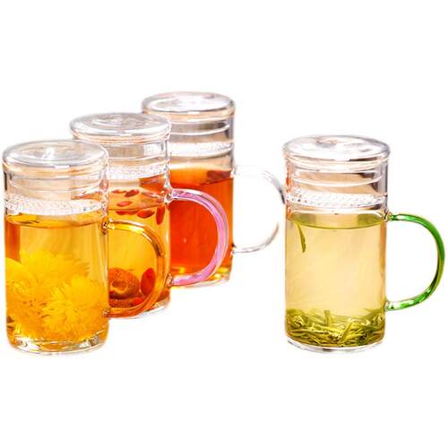 茶水分离喝绿茶的玻璃杯子龙井茶杯茶水分离过滤耐高温绿茶杯茶楼