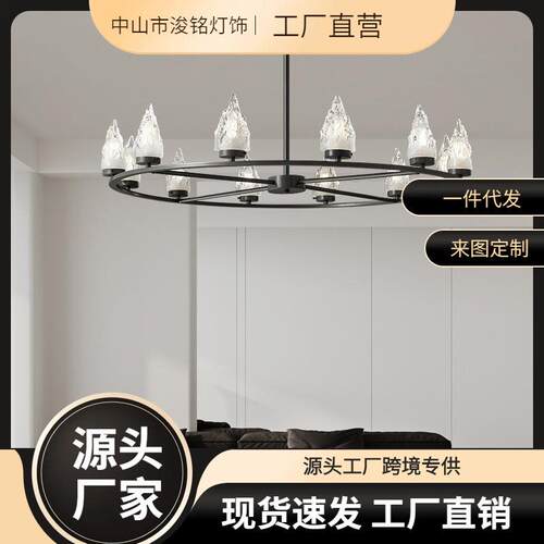 意式极简客厅吊灯现代简约全铜个性大厅主灯设计师轻奢玻璃餐厅灯