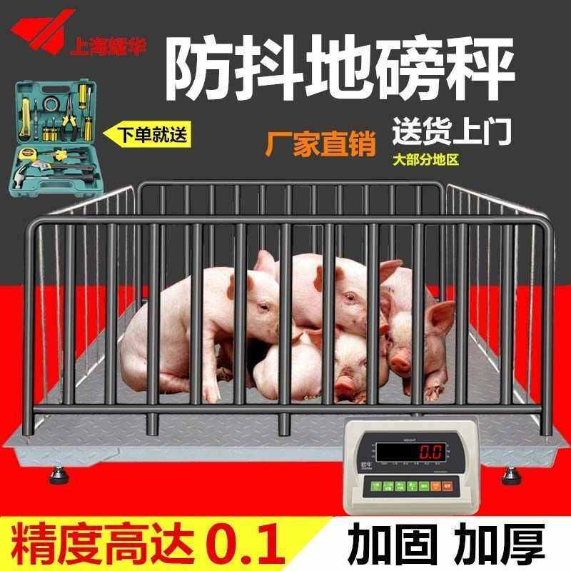 地磅秤称猪称牛1到3吨5吨10T动物称称猪的地磅带围栏防抖称猪地磅