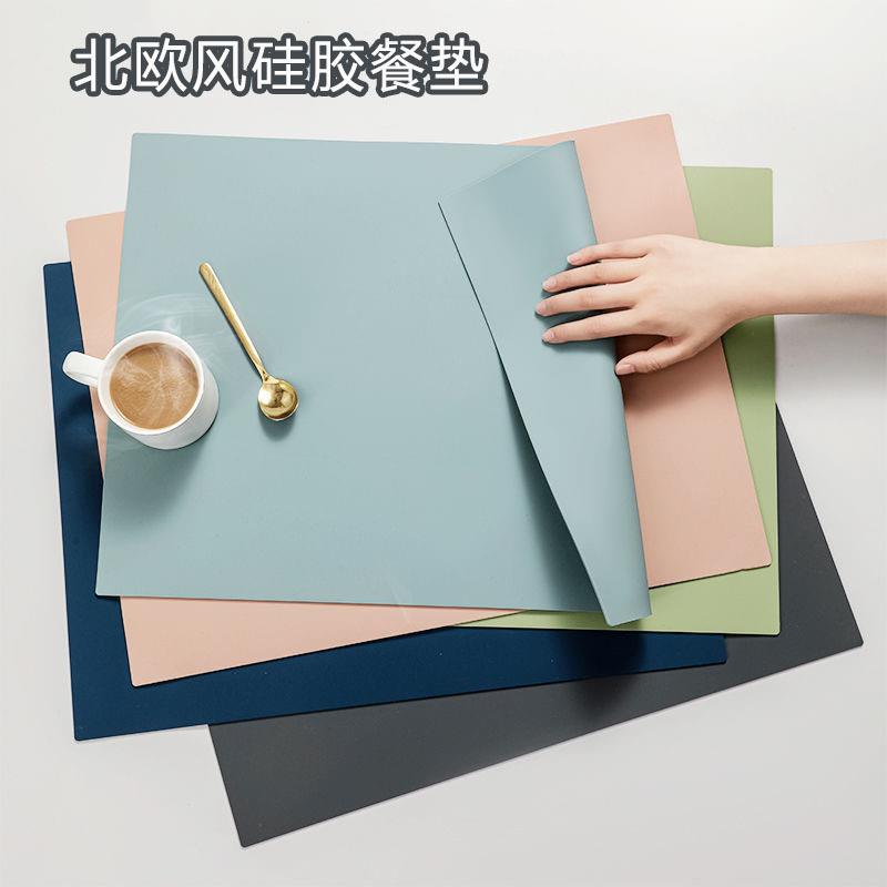 防油儿童硅胶桌垫学生简约防滑垫长方形餐垫隔热垫硅胶垫现货