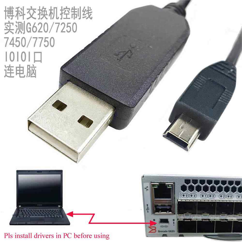 Brocade/博科交换机/console/620/6520/miniUSB/调试/配置/管理线