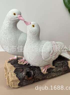 两和平子鸽摆件树脂白鸽外雕塑hpg-002小鸟工艺只品户花园庭院装