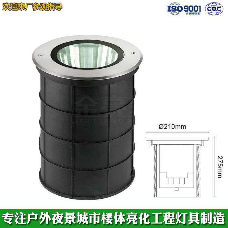 户外防水led地埋灯30W3000K黄光投光灯室外防眩地灯COB埋地灯外壳