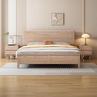 实木床储物双人婚床白22租4新款 A51m蜡木高箱床 出屋主0卧室1.8YS