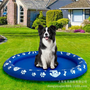 现货防抓宠物洗澡盆牛津布狗池漂浮充气泳池狗狗洗澡折叠盆