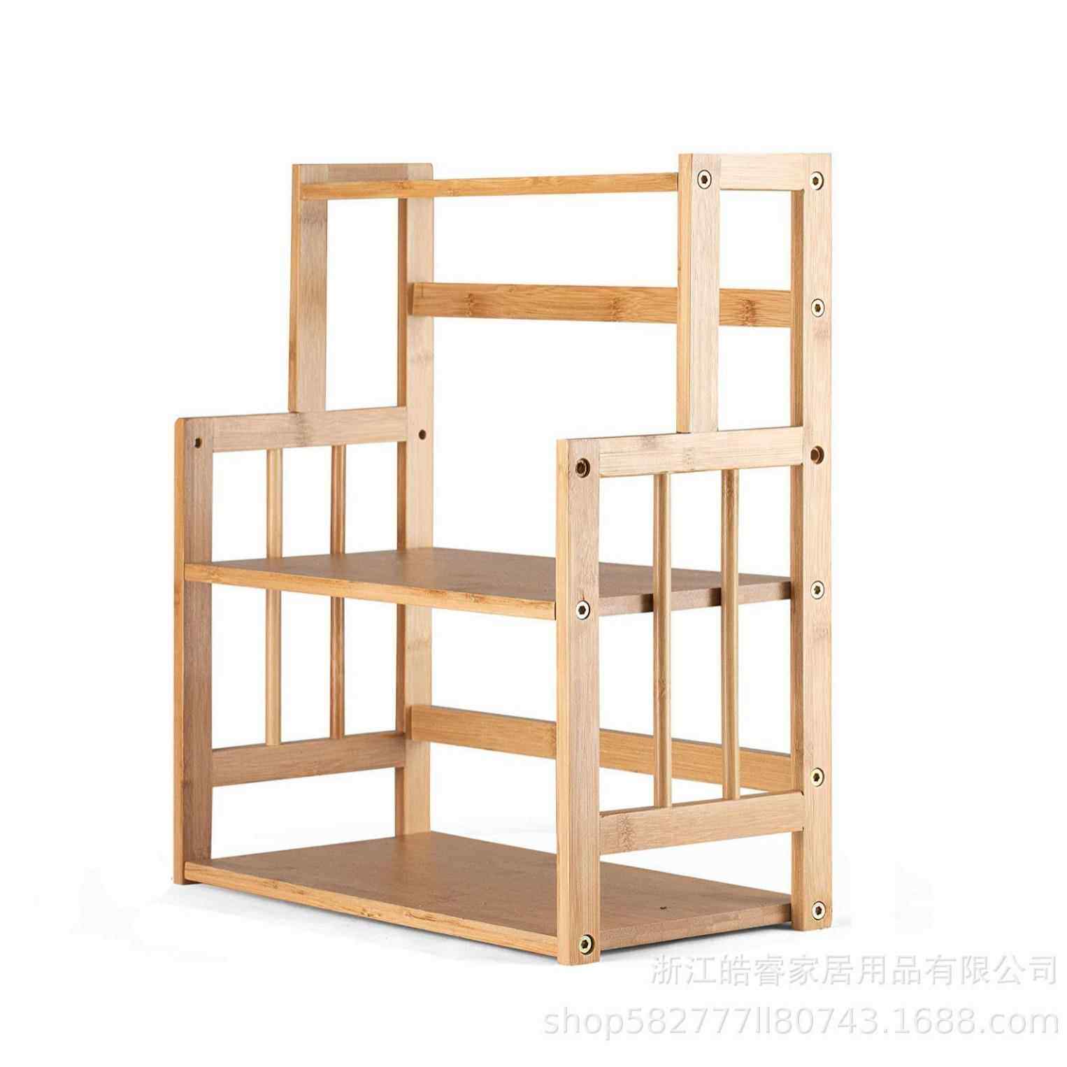 跨境无品牌/竹制调味架架置物房架厨房收纳架花多功能家厨用厨房