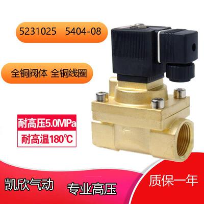 宝德款5404-08高温高压50公斤电磁阀常闭KX5231025二通船用高压阀