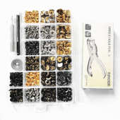 配工具 四合扣组合盒装 钳子金属四合扣 8mm双面铆钉 6mm