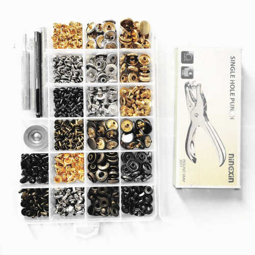 6mm，8mm双面铆钉+四合扣组合盒装 配工具+钳子金属四合扣