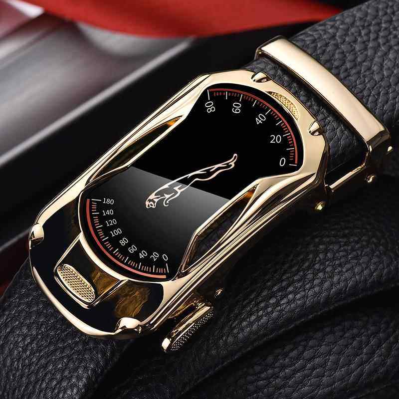 高档头保罗正品皮带男高真皮档自动扣腰带层纯牛皮闲裤带豹头轻奢